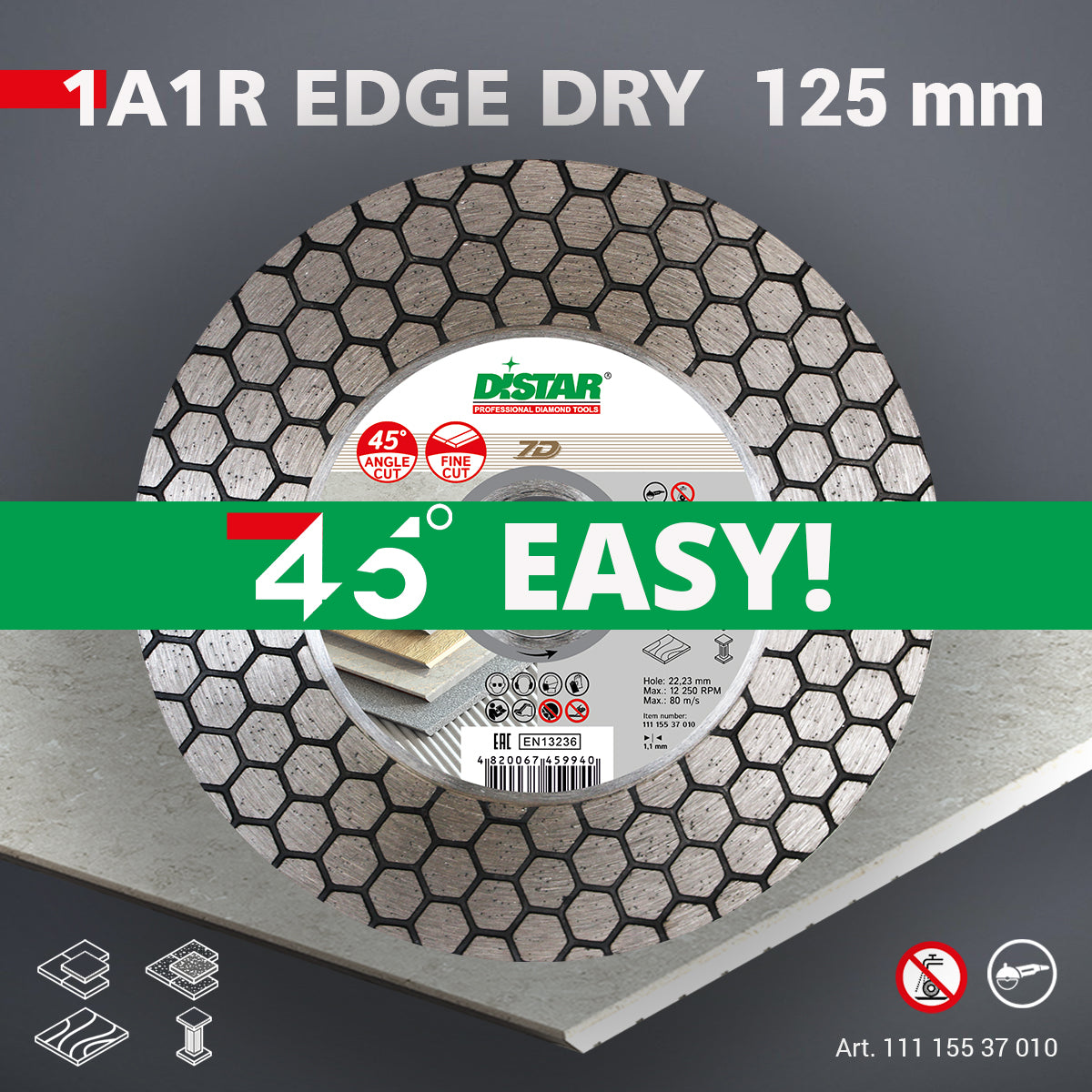 Distar EDGE DRY – Diamond Cutting Blade for Ceramic & Porcelain Tiles 125 mm