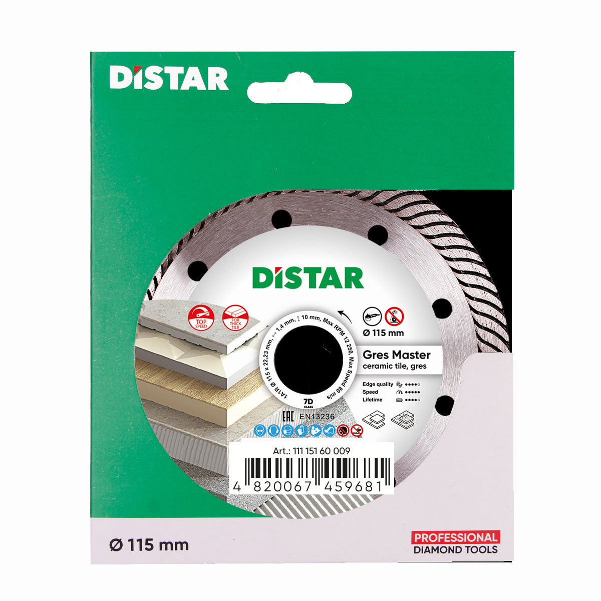 Distar Gres Master 115 mm diamond cutting blade in original Distar packaging