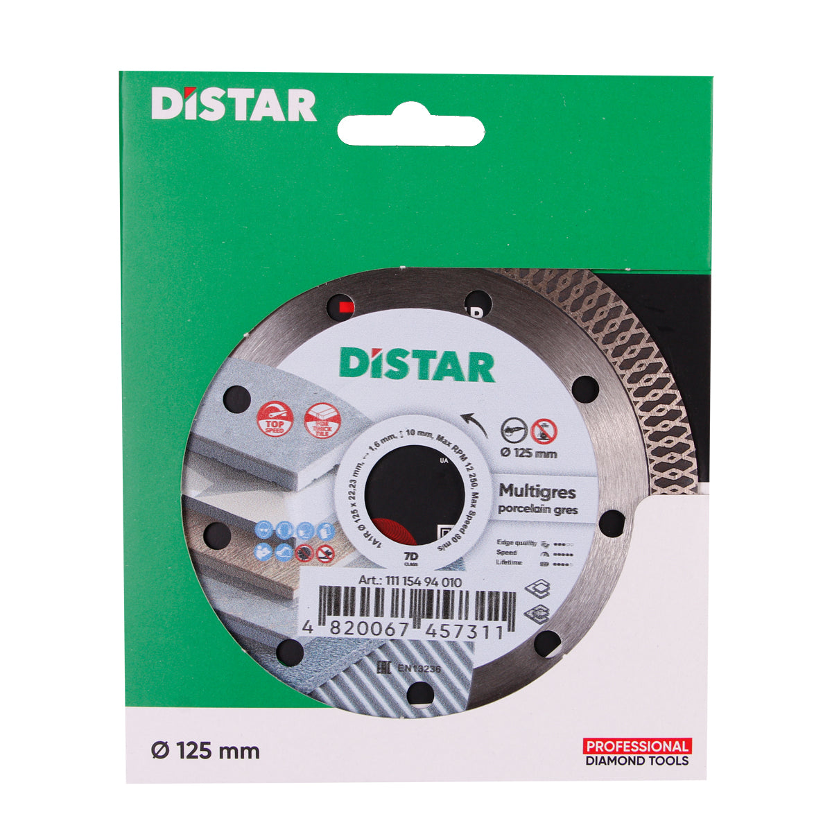 Distar MULTIGRES 125 mm diamond cutting disc in original manufacturer packaging