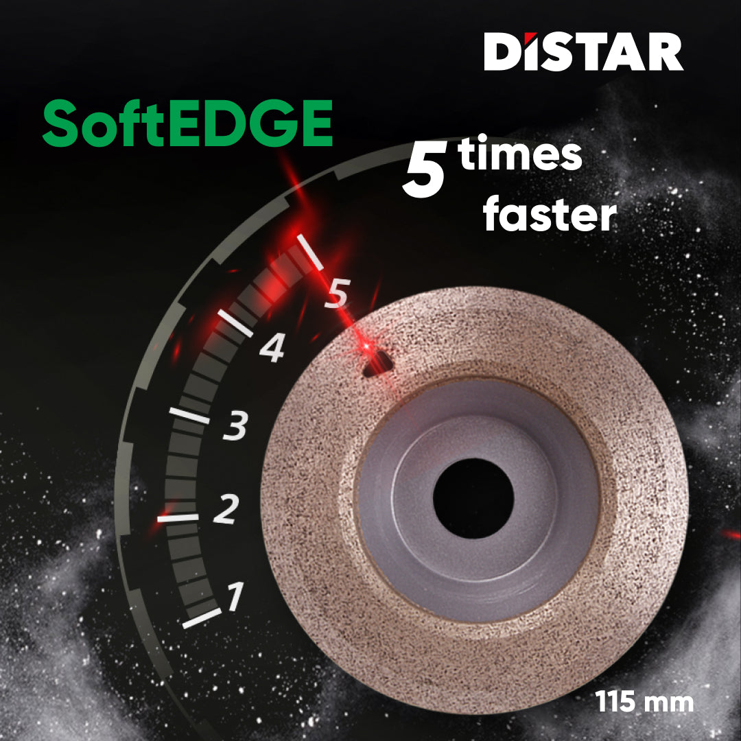 Distar SoftEDGE 115 mm diamond grinding cup performance comparison image