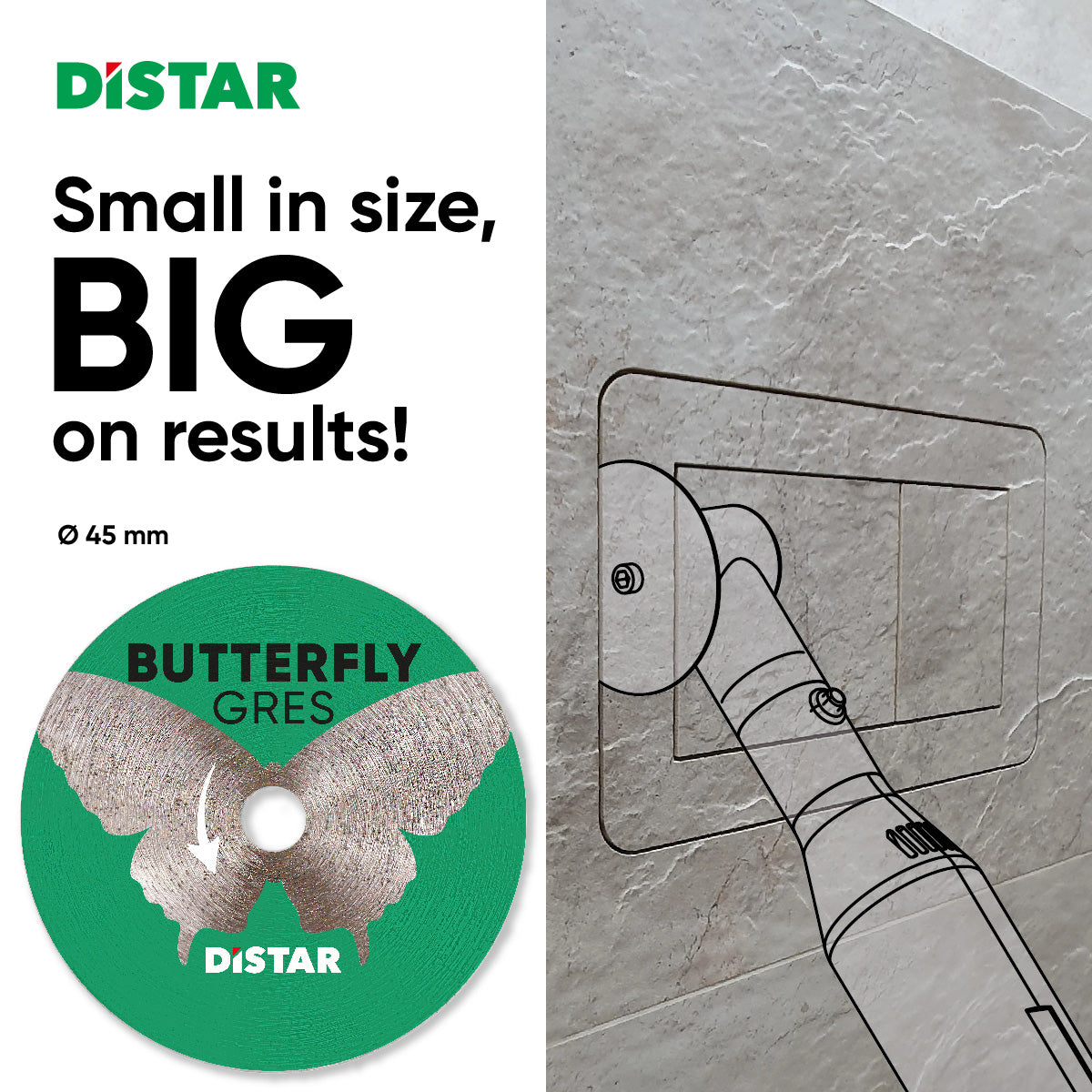 Distar BUTTERFLY mini diamond blade – small size, big cutting performance
