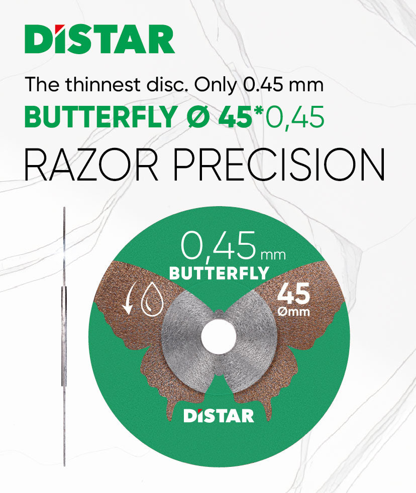 Distar BUTTERFLY 45 – Ultra Thin Diamond Cutting Blade for Ceramic & Porcelain Tiles (0.45 mm)