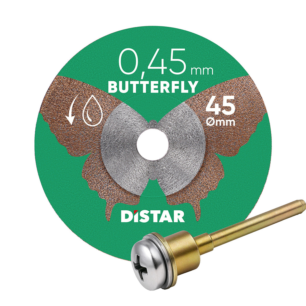 Distar BUTTERFLY 45 mm ultra thin diamond cutting blade 0.45 mm with mounting flange