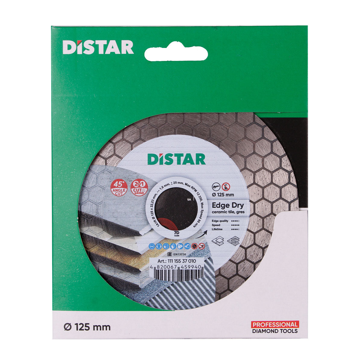 Distar EDGE DRY 125 mm diamond cutting blade in original packaging