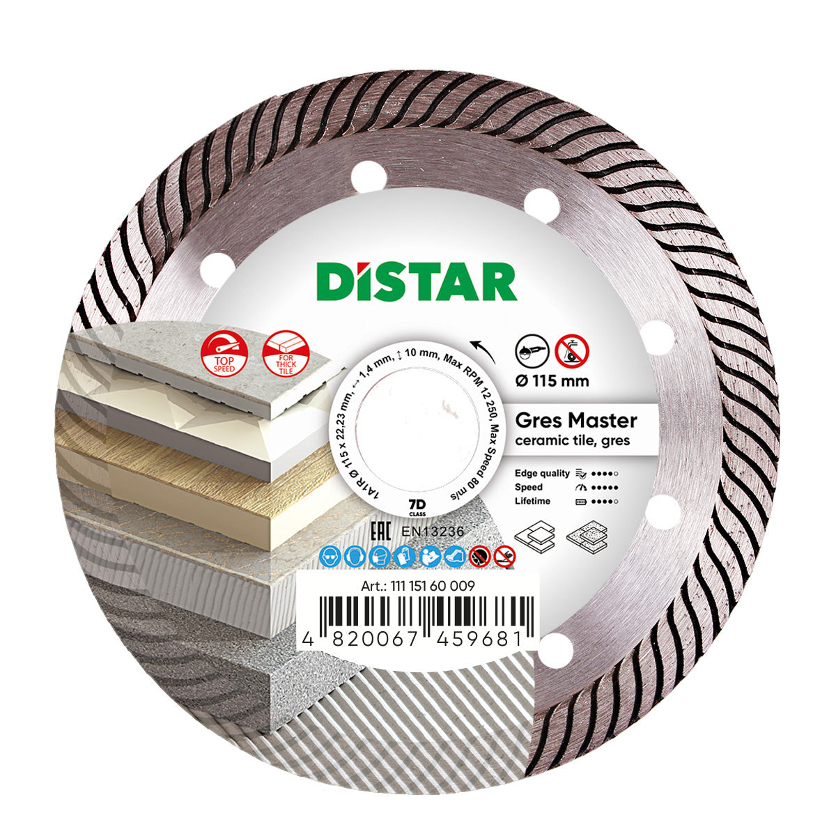 Distar Gres Master 115 mm diamond cutting blade for porcelain and ceramic tiles