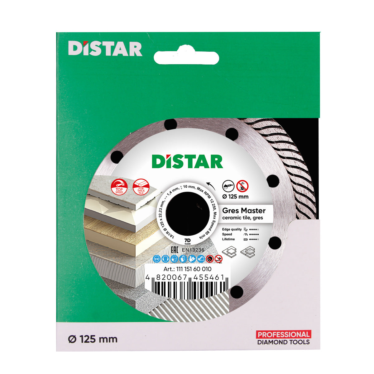 Distar Gres Master 125 mm diamond cutting blade in original Distar packaging