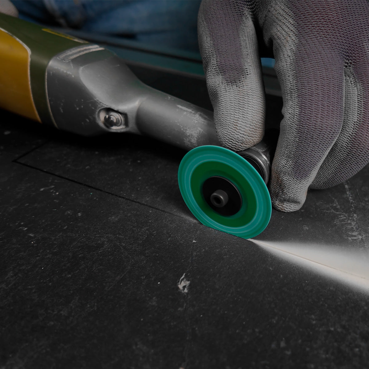 Distar MasterCUT 45 mm diamond cutting blade cutting ceramic tile on angle grinder
