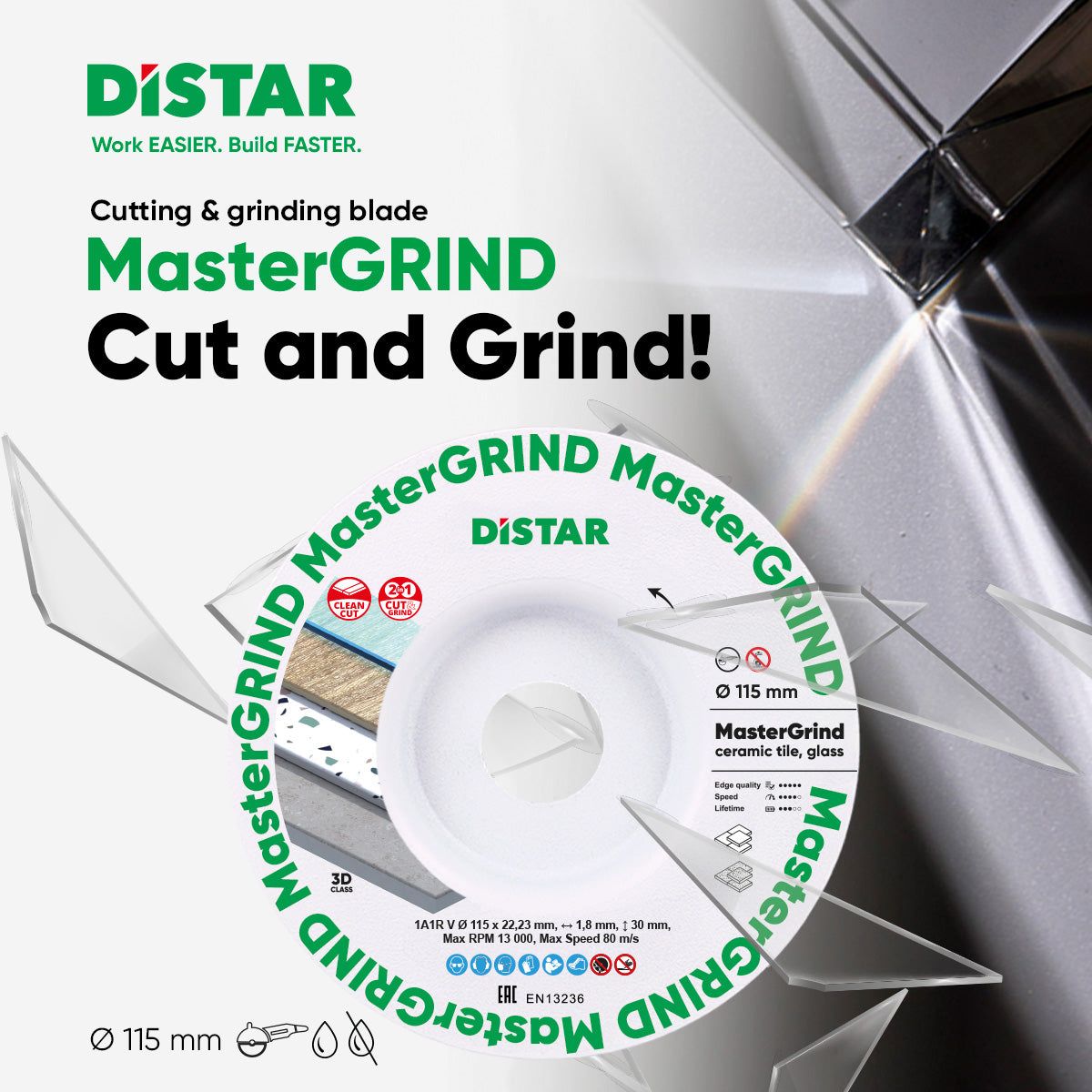 Distar Mastergrind diamond blade for cutting and grinding ceramic and glass tiles