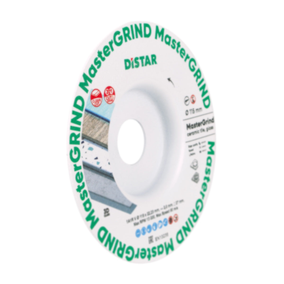 Distar Mastergrind 115 mm reinforced diamond rim blade side view