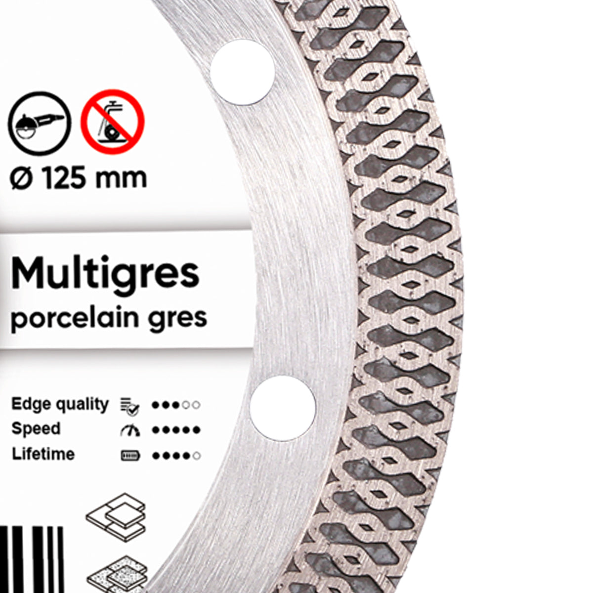 Back side of Distar MULTIGRES 1A1R diamond cutting disc 22.23 mm bore