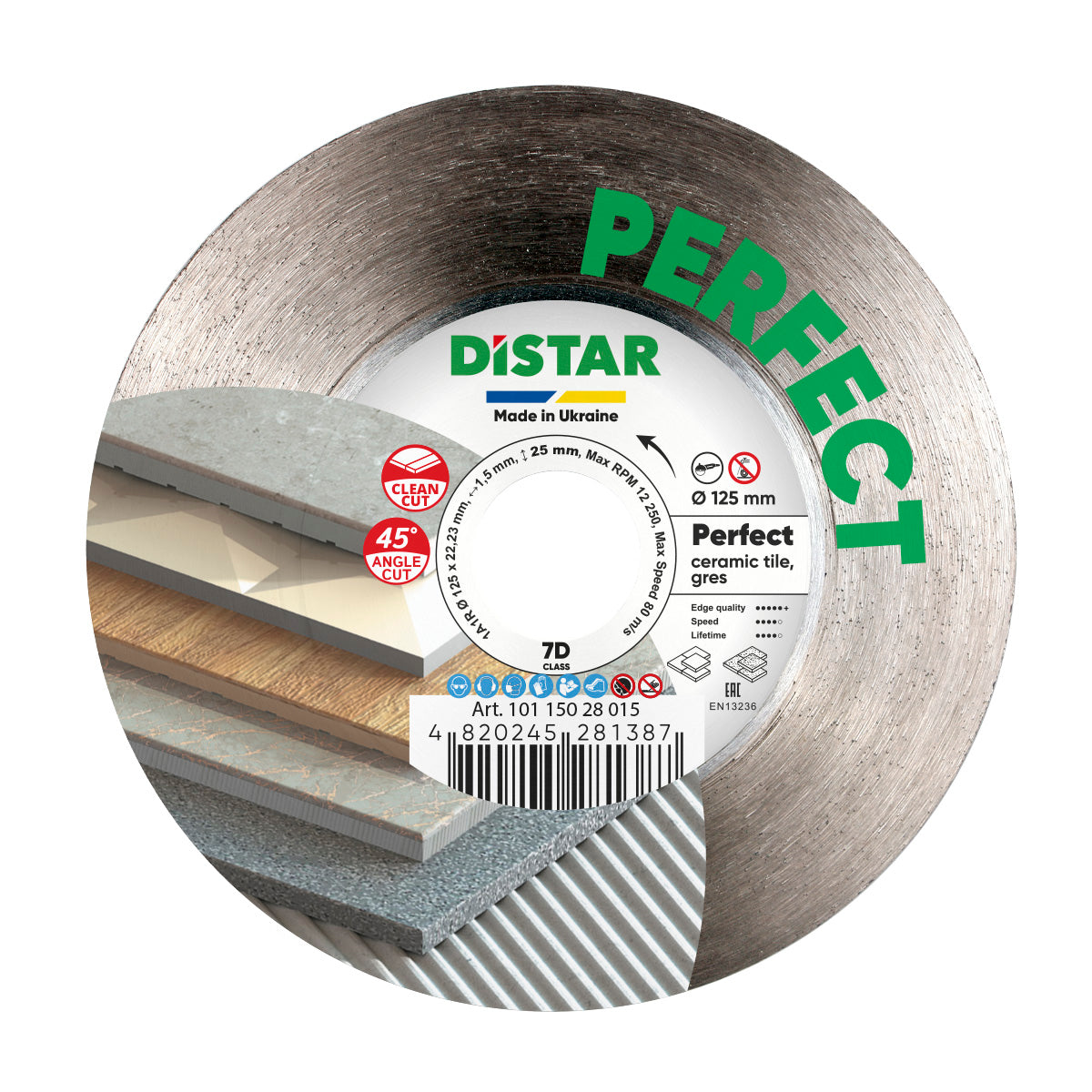 Distar PERFECT 115 mm diamond cutting blade for porcelain and ceramic tiles
