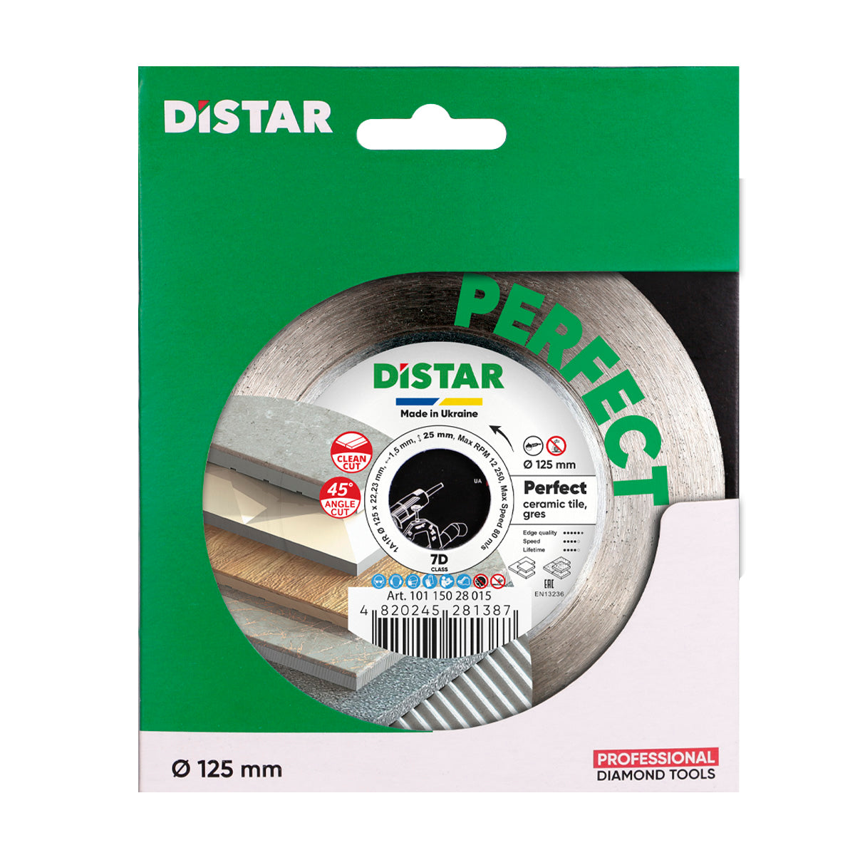 Distar PERFECT 125 mm diamond cutting blade in original retail packaging
