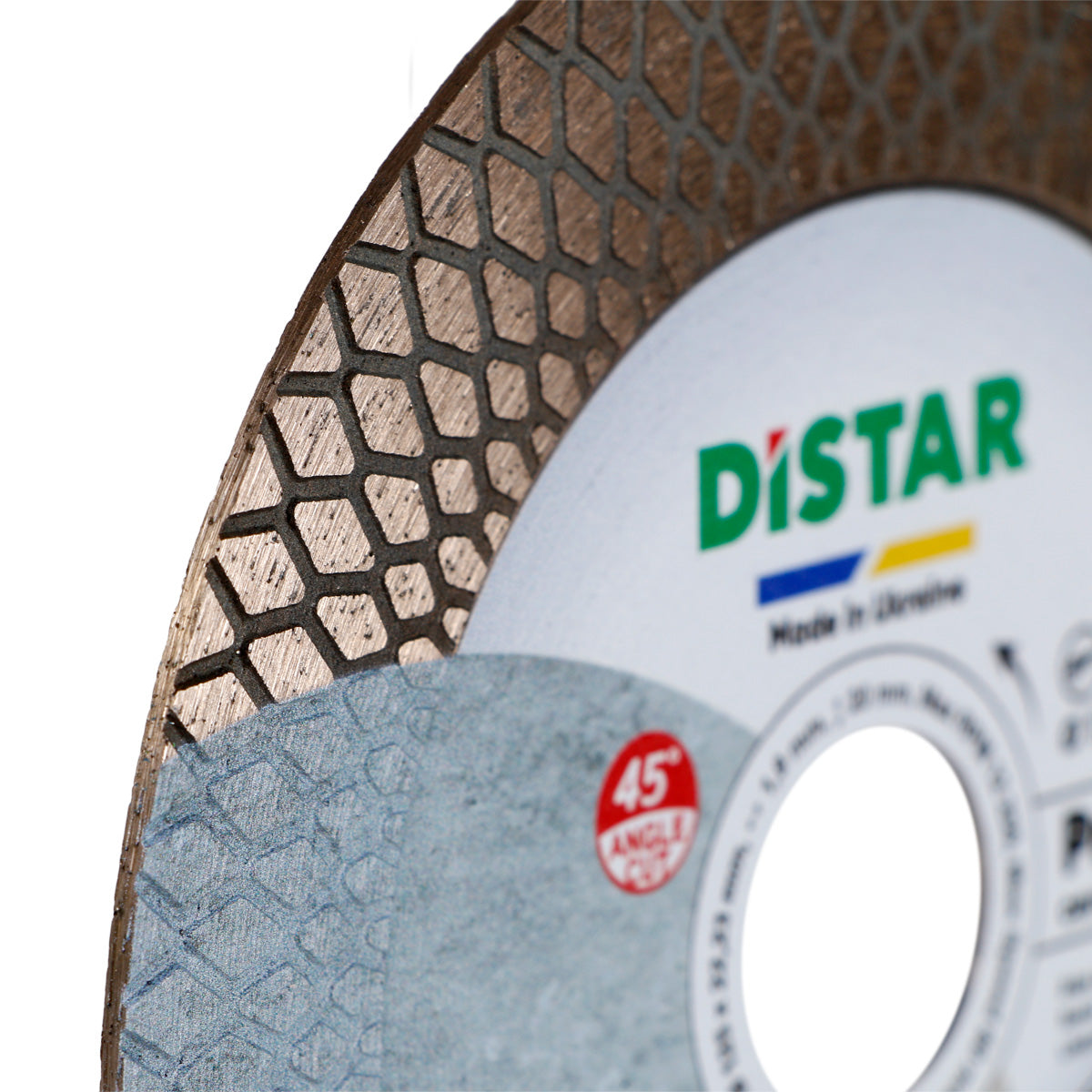 Distar PRO GRES 125 mm diamond blade side view for tile cutting and edge grinding