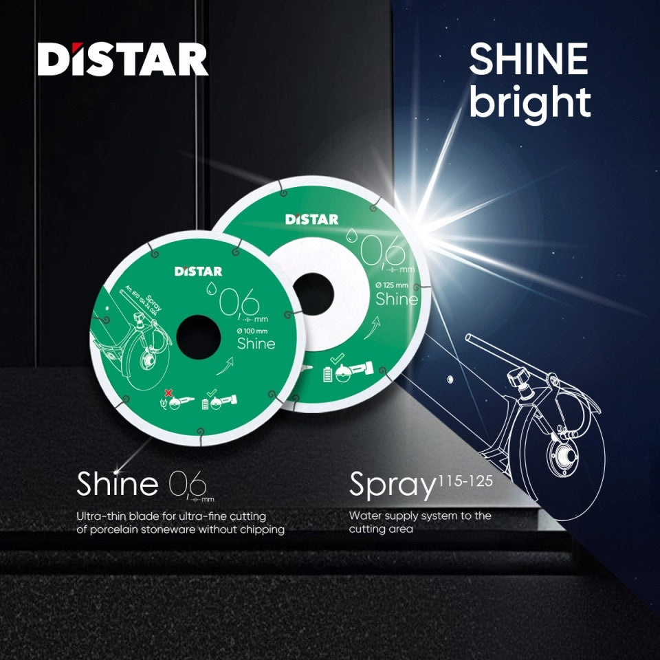 Distar Shine series diamond cutting blades for precision wet cutting