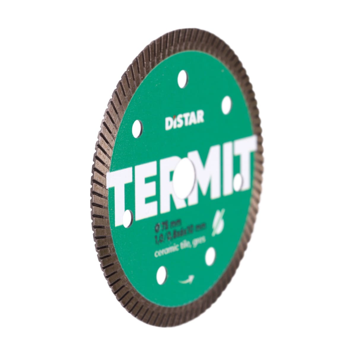 Distar Termit 76 mm diamond blade angled view for ceramic tile cutting