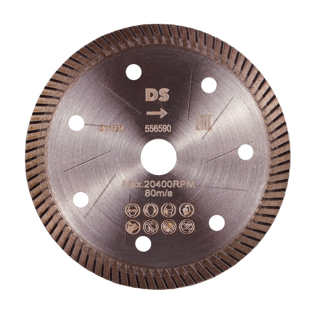 Back side of Distar Termit 76 mm diamond cutting blade