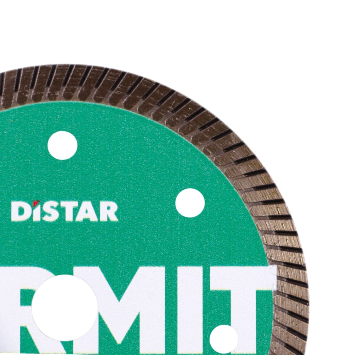Close-up of diamond cutting edge on Distar Termit 76 mm blade